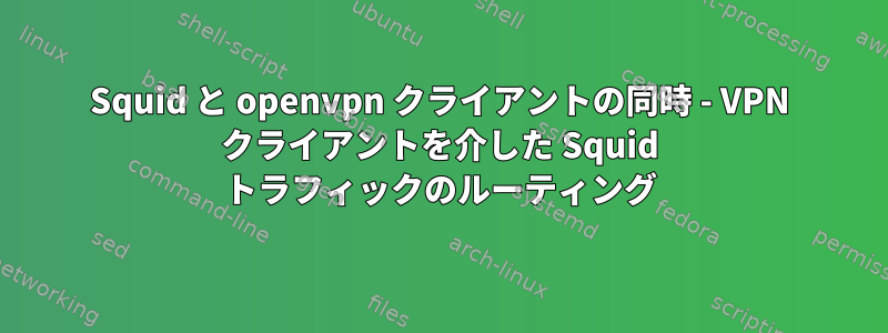 Squid と openvpn クライアントの同時 - VPN クライアントを介した Squid トラフィックのルーティング