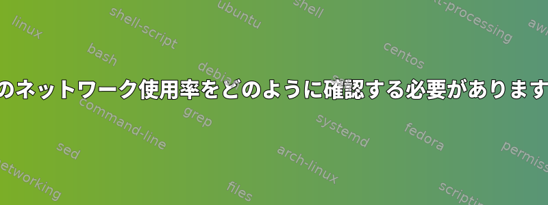 現在のネットワーク使用率をどのように確認する必要がありますか？