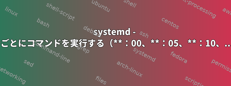 systemd - 5分ごとにコマンドを実行する（**：00、**：05、**：10、...）