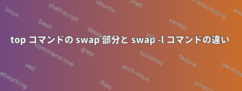 top コマンドの swap 部分と swap -l コマンドの違い