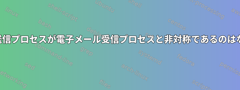 電子メール送信プロセスが電子メール受信プロセスと非対称であるのはなぜですか？