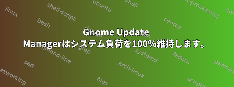 Gnome Update Managerはシステム負荷を100％維持します。