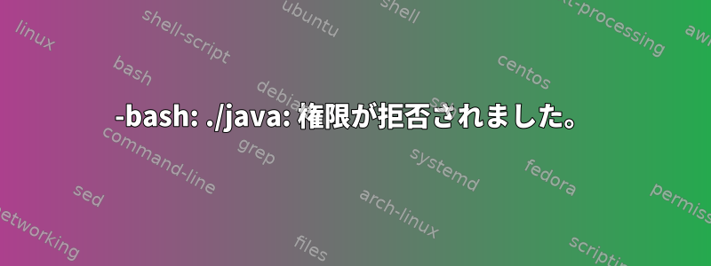 -bash: ./java: 権限が拒否されました。