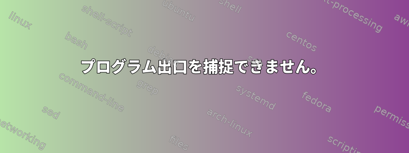 プログラム出口を捕捉できません。