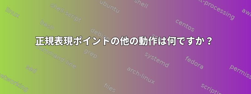 正規表現ポイントの他の動作は何ですか？