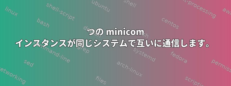 2 つの minicom インスタンスが同じシステムで互いに通信します。