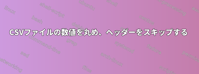 CSVファイルの数値を丸め、ヘッダーをスキップする