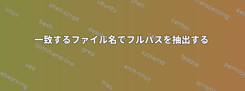 一致するファイル名でフルパスを抽出する