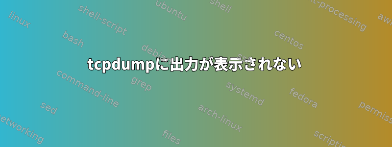 tcpdumpに出力が表示されない