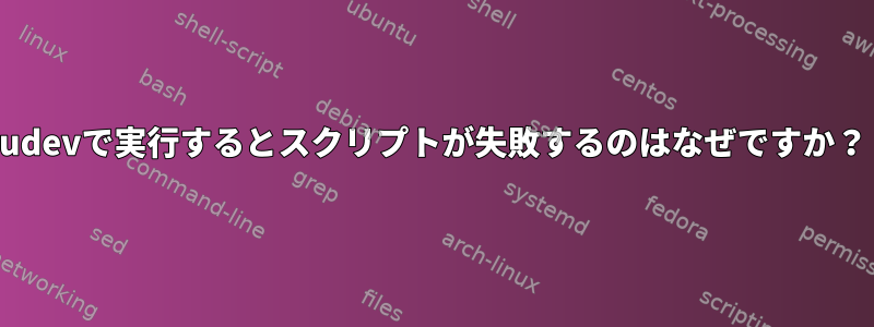 udevで実行するとスクリプトが失敗するのはなぜですか？