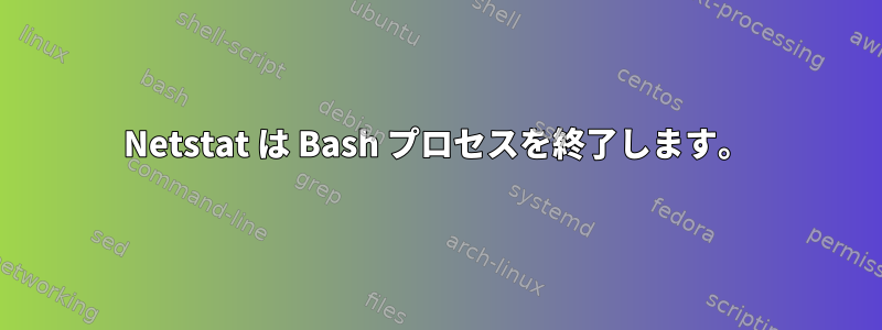 Netstat は Bash プロセスを終了します。