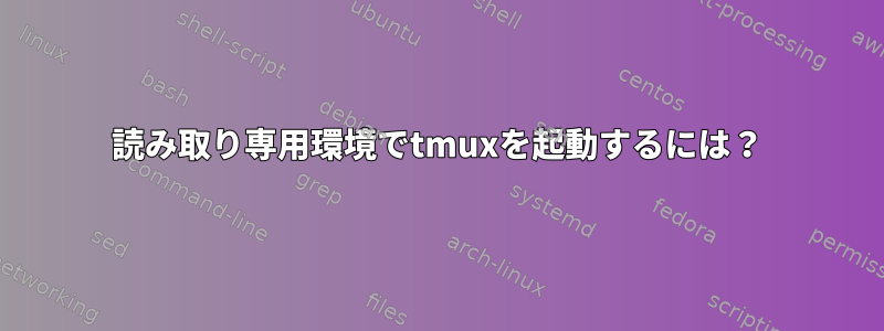 読み取り専用環境でtmuxを起動するには？