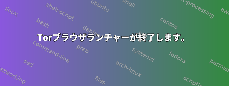 Torブラウザランチャーが終了します。