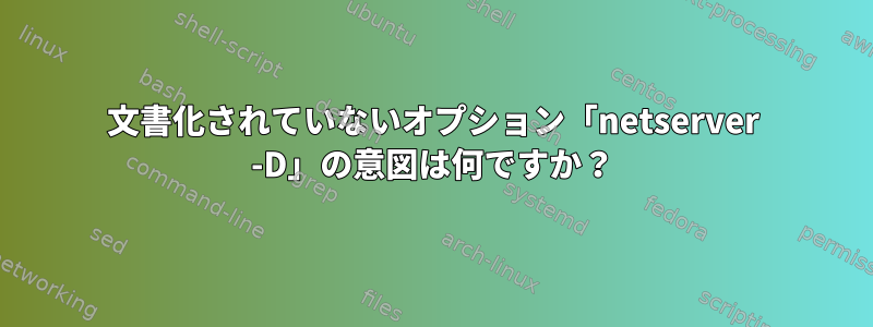 文書化されていないオプション「netserver -D」の意図は何ですか？