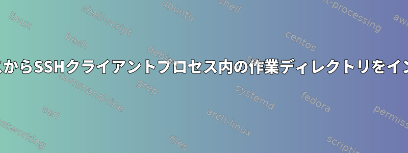 外部プロセスからSSHクライアントプロセス内の作業ディレクトリをインポートする