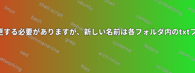 フォルダの名前を変更する必要がありますが、新しい名前は各フォルダ内のtxtファイルにあります。