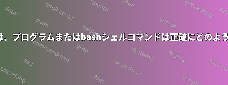 Linuxシステムでは、プログラムまたはbashシェルコマンドは正確にどのように機能しますか？