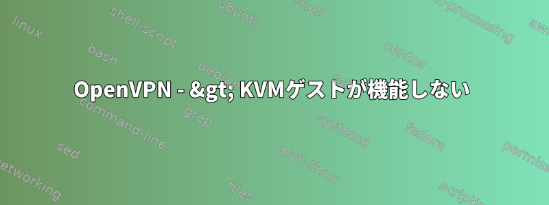 OpenVPN - &gt; KVMゲストが機能しない