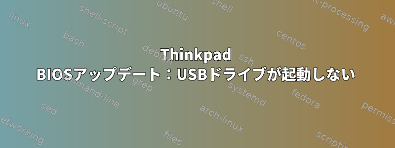 Thinkpad BIOSアップデート：USBドライブが起動しない