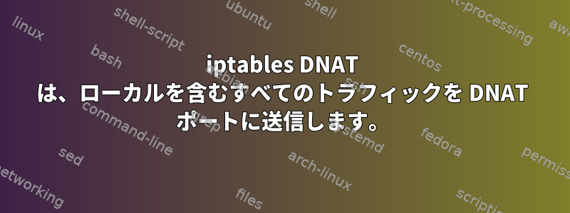 iptables DNAT は、ローカルを含むすべてのトラフィックを DNAT ポートに送信します。