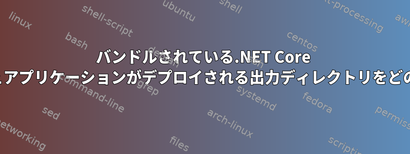 バンドルされている.NET Core SingleFileパブリッシュアプ​​リケーションがデプロイされる出力ディレクトリをどのように定義しますか？