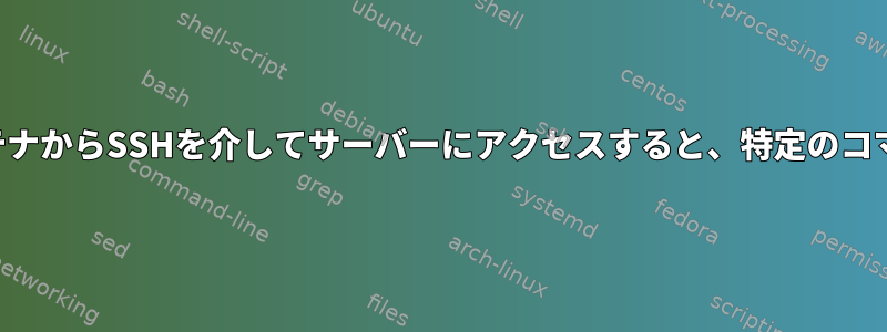 ブリッジモードのコンテナからSSHを介してサーバーにアクセスすると、特定のコマンドが中断されます。