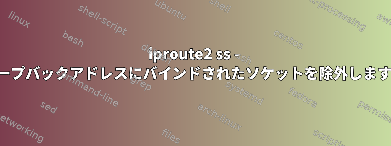 iproute2 ss - ループバックアドレスにバインドされたソケットを除外します。