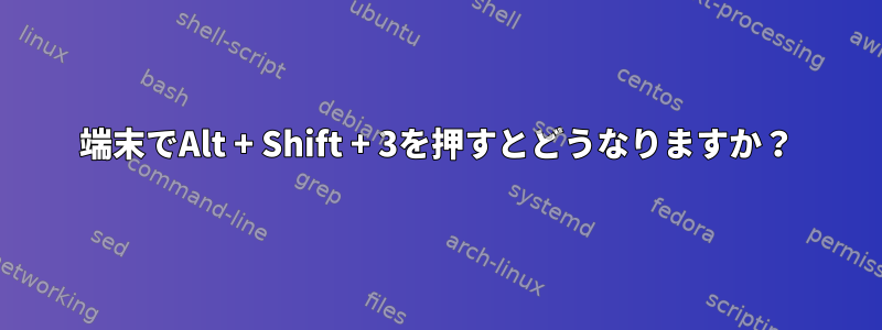 端末でAlt + Shift + 3を押すとどうなりますか？