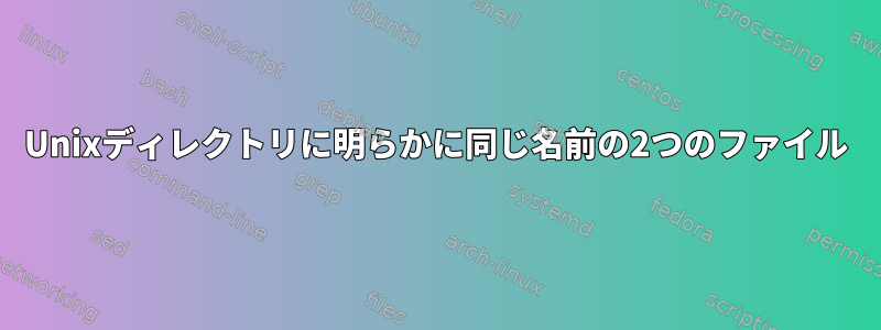 Unixディレクトリに明らかに同じ名前の2つのファイル