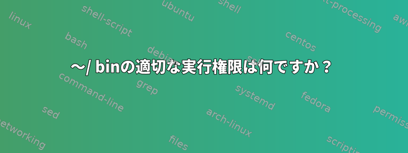 〜/ binの適切な実行権限は何ですか？