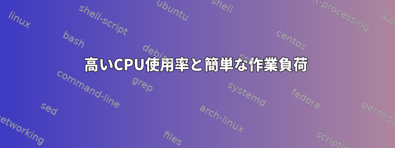 高いCPU使用率と簡単な作業負荷