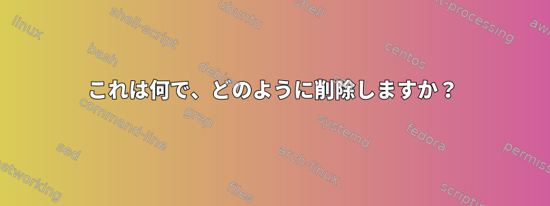 これは何で、どのように削除しますか？