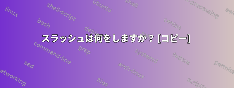 スラッシュは何をしますか？ [コピー]