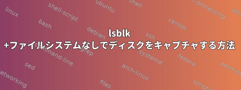 lsblk +ファイルシステムなしでディスクをキャプチャする方法