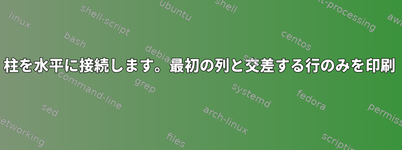 柱を水平に接続します。最初の列と交差する行のみを印刷