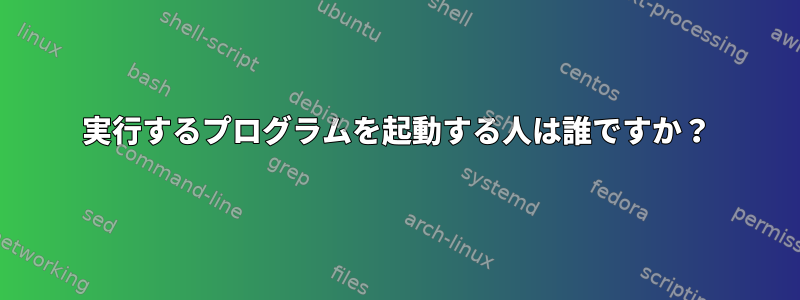 実行するプログラムを起動する人は誰ですか？