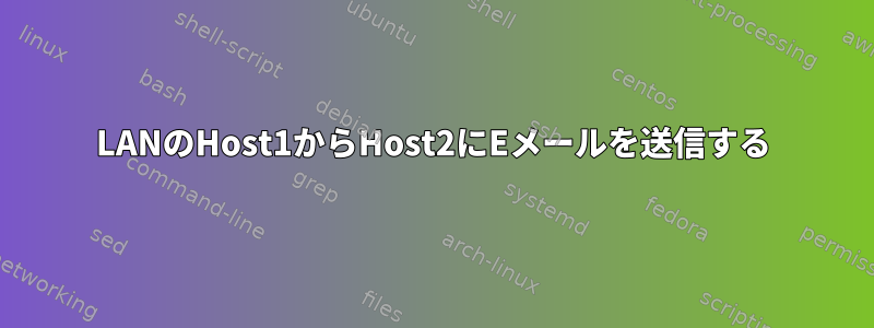 LANのHost1からHost2にEメールを送信する