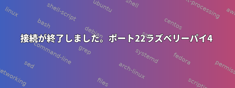 接続が終了しました。ポート22ラズベリーパイ4