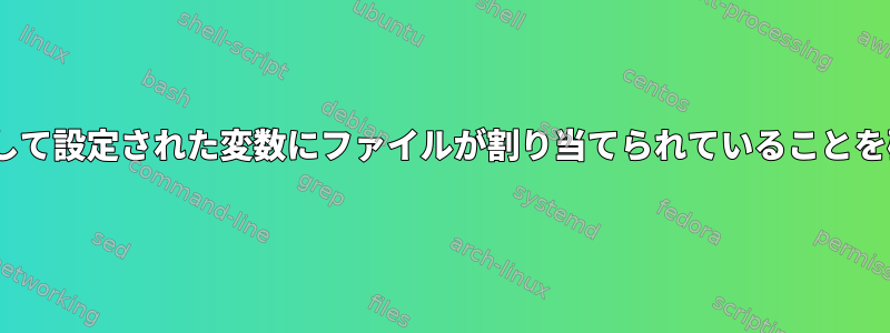 if条件を使用して設定された変数にファイルが割り当てられていることを確認する方法