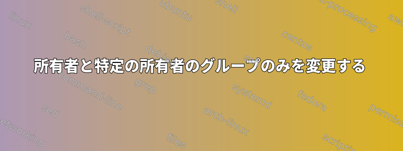 所有者と特定の所有者のグループのみを変更する