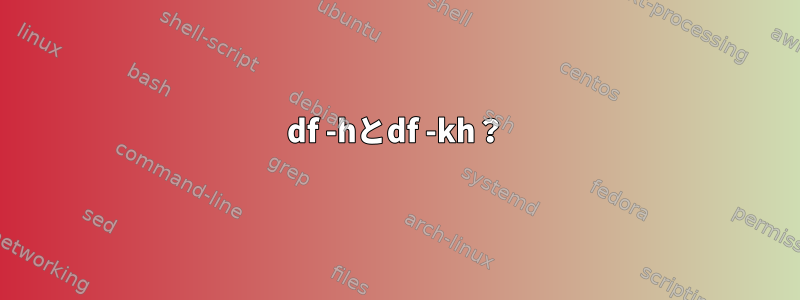 df -hとdf -kh？