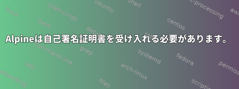 Alpineは自己署名証明書を受け入れる必要があります。