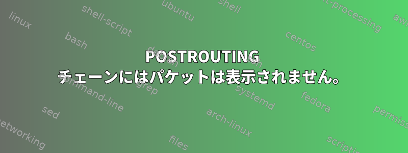 POSTROUTING チェーンにはパケットは表示されません。