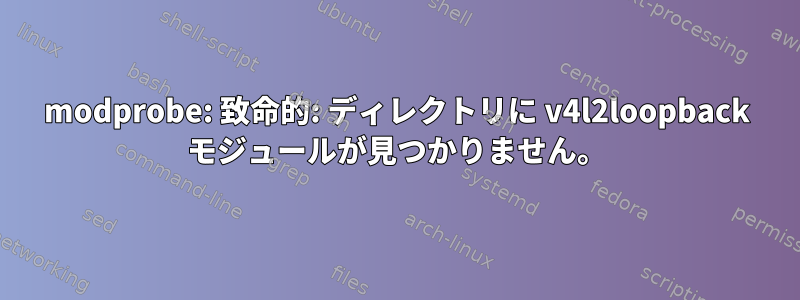 modprobe: 致命的: ディレクトリに v4l2loopback モジュールが見つかりません。