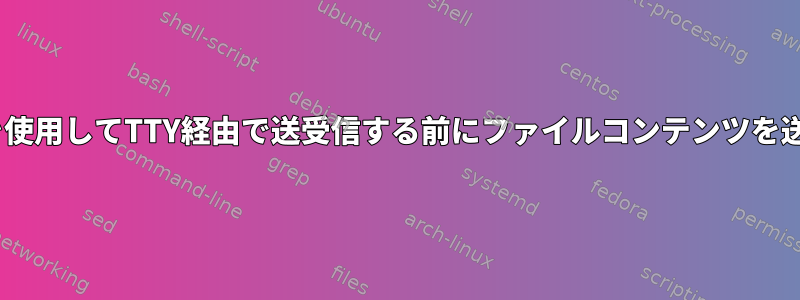 socatを使用してTTY経由で送受信する前にファイルコンテンツを送信する