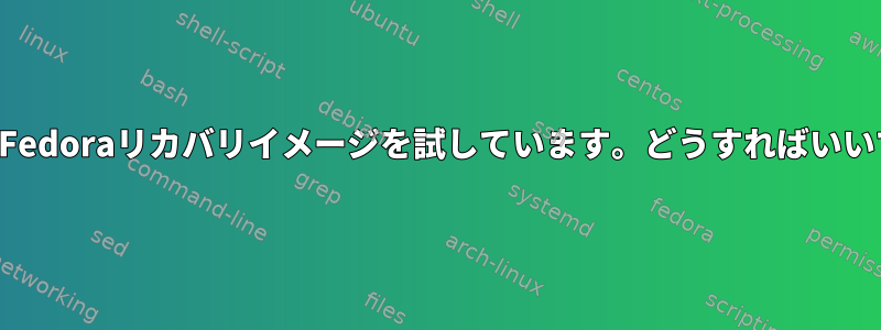 カスタムFedoraリカバリイメージを試しています。どうすればいいですか？