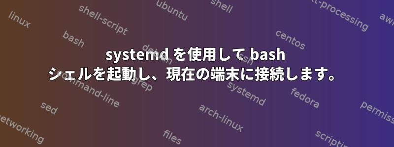 systemd を使用して bash シェルを起動し、現在の端末に接続します。