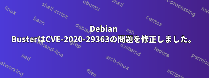 Debian BusterはCVE-2020-29363の問題を修正しました。