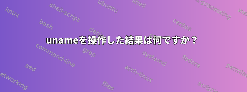 unameを操作した結果は何ですか？