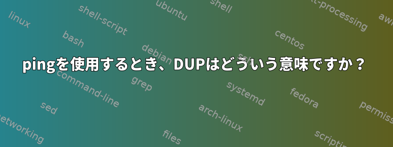 pingを使用するとき、DUPはどういう意味ですか？